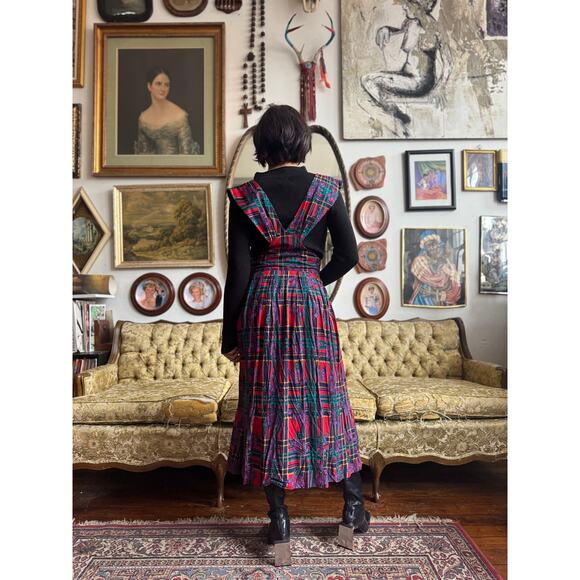 Vintage 80s Plaid Pinafore Dress by R.J Stevens Ladies Size 6/Medium - Picture 5 of 5